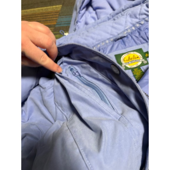 Cabelas Womens Light Blue Hooded Full Zip Waterproof Jacket Size Medium - Picture 5 of 16